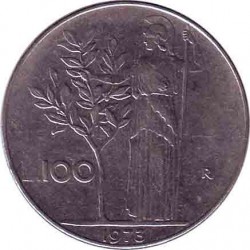 Италия 100 лир 1973 год