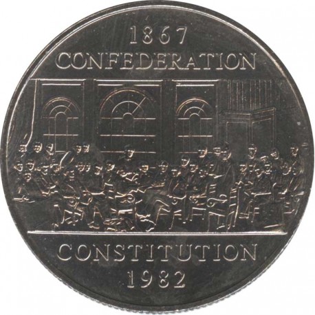 Canada 1 dollar 1982 Constitution 115 years