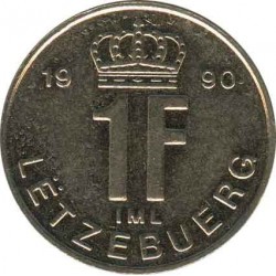 Люксембург 1 Франк 1990