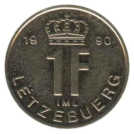 Luxembourg s 1 franc 1990