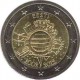 Эстония. 2 евро. 2012 год. 10 лет наличному обращению евро