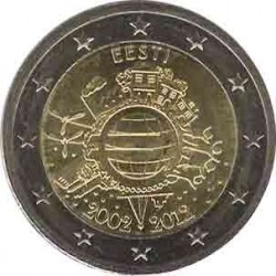 Estonia. 2 euros. 2012. 10 years of Euro cash