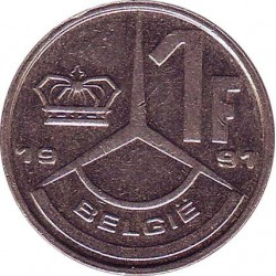 Бельгия 1 франк 1991 (BELGIE)